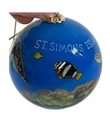 Reverse Painted Glass St. Simons Islans Christmas Tree Souvenir Ornament... - $19.62