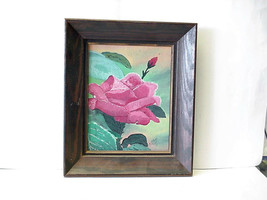Pink Rose 8x10 Framed Painting By A. Pliml - 1983 - £27.68 GBP