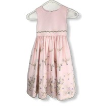 Cinderella Dress Light Pink Girls 5 Embroidery Flowers Scalloped Hem Easter - £15.81 GBP