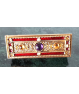 MIKE AND ALLY Enamel GOLDTONE Glass MIRROWED LIPSTICK CASE Vintage Signed - $53.70 CAD