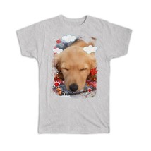 Baby Golden Retriever : Gift T-Shirt Sleeping Dog Pet Animal Cute Patchwork Polk - £14.14 GBP