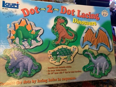 Vintage Lauri Dot-2-Dot Lacing Dinosaurs - $24.63