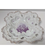 VTG Rosenthal &amp; Company Square Bowl Germany Porcelain Purple Flower Gold... - $35.35