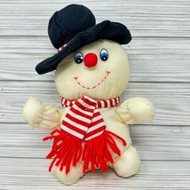 Dan Dee Nylon Snowman Striped Scarf Black Hat 1987 Parachute Plush Toy - £11.83 GBP