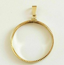 14k Yellow Gold FILLED Screw top 1/4 oz chinese panda  Coin Bezel flame  - £31.02 GBP