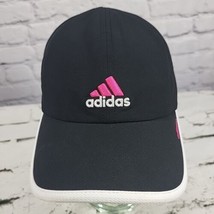 Adidas AdiZero Hat Womens One Size Black Pink Logo Cycling Marathon Ball Cap  - £16.06 GBP