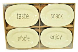 ThirstyStone 4 Piece Ceramic Tapas Plates Nibble Enjoy Snack Taste New - £14.51 GBP