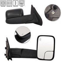 Pair Power Heated Flip-Up Towing Mirrors Left+Right For 2002-2008 Dodge Ram 1500 - £132.12 GBP