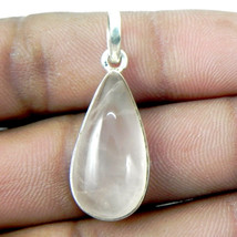 925 Sterling Silver Rose Quartz Handmade Necklace 18&quot; Chain Festive Gift PS-1487 - £26.61 GBP