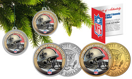 NEW ORLEANS SAINTS Colorized JFK Half Dollar 2-Coin Set NFL Christmas Or... - £11.00 GBP