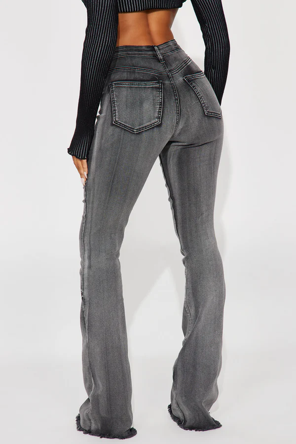 Tall Highest Stakes Stretch Flare Jeans - Black Wash - $13.63 CAD