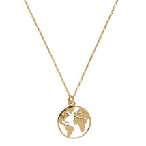 World Map Necklace / Gold Travel Pendant / Earth Pendetif / wanderlust jewelry / - £36.08 GBP