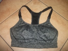 sports bra tek gear nwot gray size small medium support open racer back - £21.90 GBP