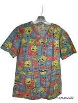 Nickelodeon Spongebob Squarepants Medical Scrub Top Shirt Medium Pockets USA - £19.77 GBP