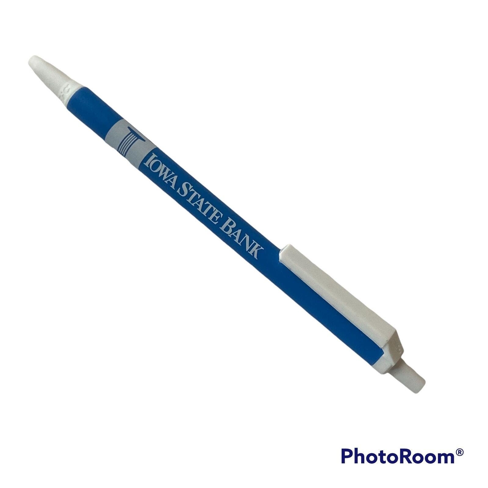 Iowa State Bank Click Ballpoint Bic Pen Advertising Blue Plastic Made Mexico - $7.87