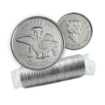 1999 Canadian 25¢ April: Our Northern Heritage Millennium 25¢ Original Coin Roll - £23.06 GBP