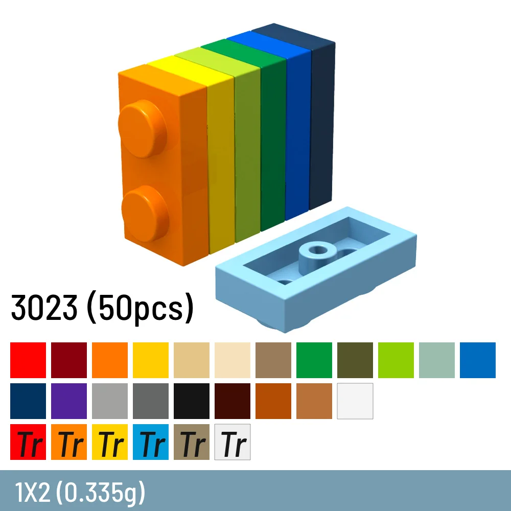 50 Pcs / Lot DIY Building Blocks Size Compatible With 3023 Brick Plastic Thin - £14.96 GBP+