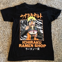 Naruto Anime Ichiraku Ramen Shop Unisex T-Shirt Black Size Adult Small 3... - $7.87