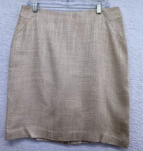 Ann Taylor Womens Tweed Skirt Sz 12 Petite Off White Gold Metallic Threa... - £15.56 GBP