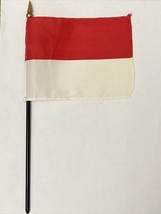 New Indonesia Mini Desk Flag - Black Wood Stick Gold Top 4” X 6” - $5.00