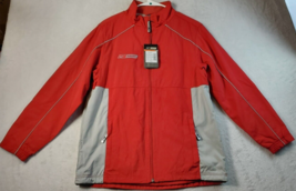 Nike Bauer Jacket Men Large Red White 100% Nylon Long Sleeve Pockets Full Zipper - £43.08 GBP