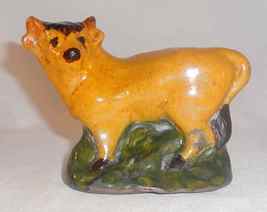 Shooner Contemporary Redware Glazed Child&#39;s Toy Folk Art Cow Standing Figurine - £93.54 GBP