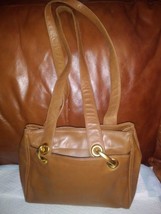 Perlina New York Brown Soft Leather Shoulder Bag 12&quot;x10&quot; - £11.99 GBP