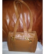 Perlina New York Brown Soft Leather Shoulder Bag 12&quot;x10&quot; - £11.27 GBP