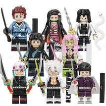 8pcs Demon Slayer Tengen Uzui Tanjiro Kanao Muichirou Mitsuri Sanemi Minifigures - £26.00 GBP