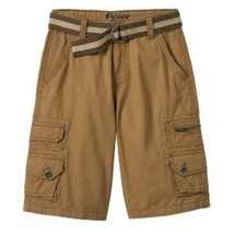 Boys Cargo Shorts Plugg Trekker Khaki Micro Rip Adjustable Waist Belted ... - $16.83