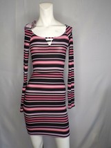 New Planet Gold Juniors Ribbed Bodycon Dress Mesa Rose Stripe Size XL - MSRP $39 - £9.34 GBP