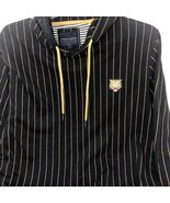 Denim &amp; Flower Y2K Men&#39;s Large Pullover Hoodie Pinstripe Tiger Embroidered - $17.25