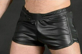 Stylish Sports Boxer Casual 100% Genuine Lambskin Men Leather Unique Shorts - £74.84 GBP