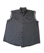 Buffalo Performance Grey Denim Sleeveless Button Up Shirt Men&#39;s XL - $14.99