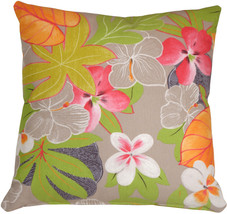 Hawaii Garden 20x20 Floral Throw Pillow, Complete with Pillow Insert - £42.05 GBP