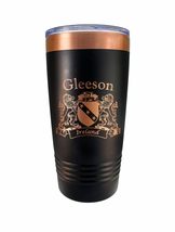 Gleeson Irish Coat of Arms Black Travel Mug - $27.44