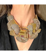 LISTED ARTIST OOAK Silver Garnet Bib Necklace SIGNED DESIGNER, Make Offer! - €1.807,37 EUR