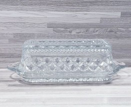 Anchor Hocking Wexford Clear Glass Covered Butter Dish - £18.38 GBP