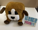 Nanco Pixel Square Brown Block Stuffed Plush 14 Inch Puppy Dog VGC w Tags - $12.82