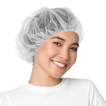 EZGOODZ Disposable Bouffant Caps 21 Inch. White Disposable Hair Cap Medi... - £17.10 GBP