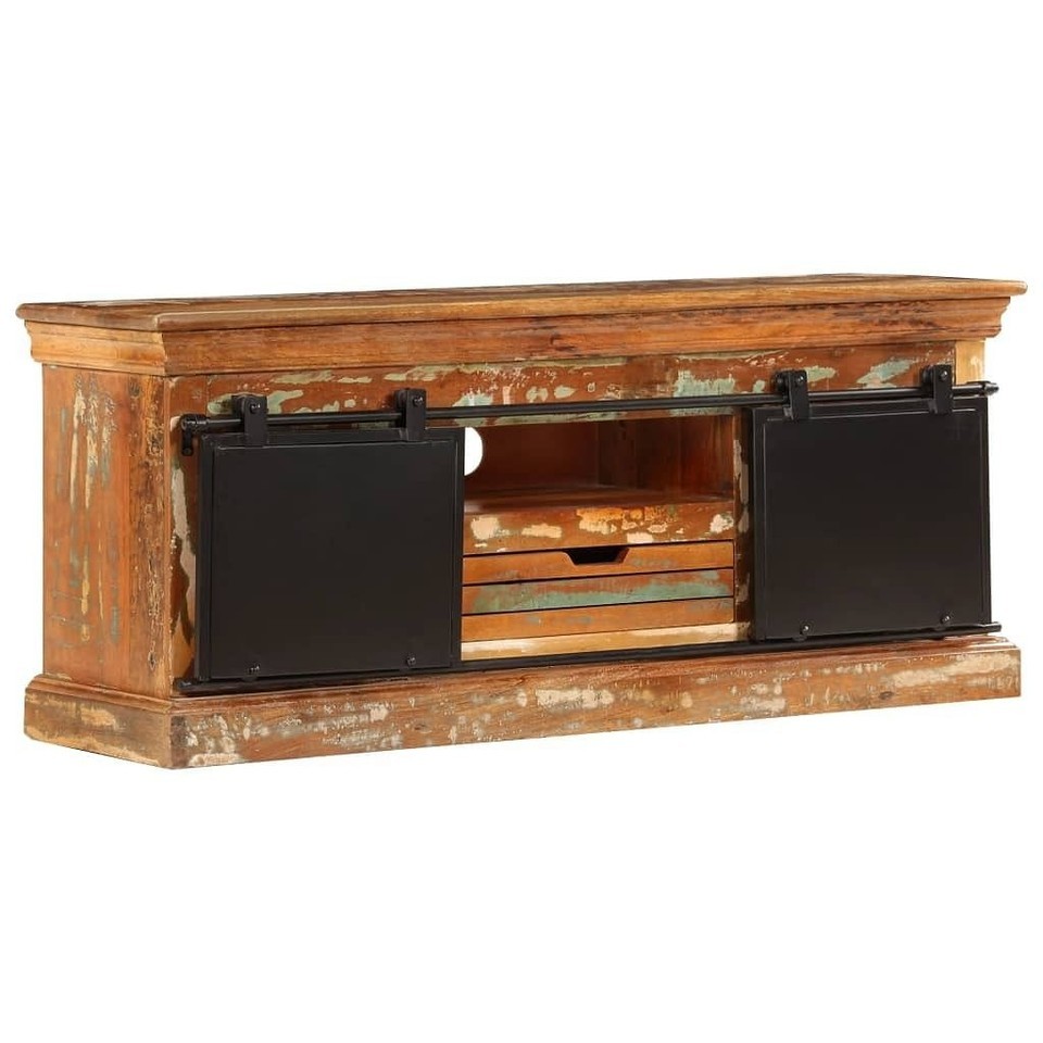 vidaXL TV Stand Varies Reclaimed Wood, Metal 43.3 x 11.8 x 17.7 in - $235.11