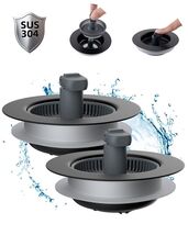 Hibbent 3-in-1 Kitchen Sink Drain Strainer Stopper Combo Black Stainless... - $76.78 MXN Hibbent 3-in-1 Kitchen Sink Drain Strainer Stopper Combo Black Stainless... - $76.78 MXN