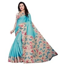 Damen Bhagalpuri Seide Baumwolle Khadi Saree mit Bluse Stück - cremefarben - £4.00 GBP