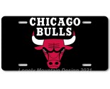 Chicago Bulls Text Inspired Art on Black FLAT Aluminum Novelty License T... - £14.15 GBP