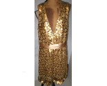 New Womens 10 NWT Matthew Williamson Designer Dress Gold Sequin Sleeveless Beads - $2,245.81
