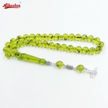 Tasbih Muslim Eid Mubarak Gifts Real Insect Green Resin Rosary Rosary Me... - £37.66 GBP