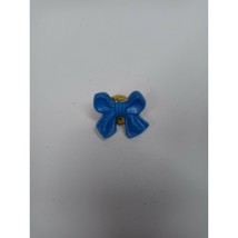 Vintage Blue Ribbon Bow Lapel Hat Pin - £3.45 GBP