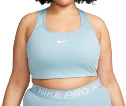 Nike Dri-FIT Swoosh Women's Medium-Support Padded Sports Bra Plus Size Blue/W... - $38.00