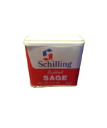 Vintage 1977 Schilling Rubbed Sage White and Red Spice Tin McCormick - $405.05 MXN