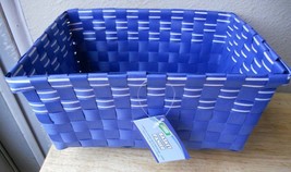 New Blue Woven Basket The Home Store Blue White 9.5 x 7 in  - $150.57 MXN